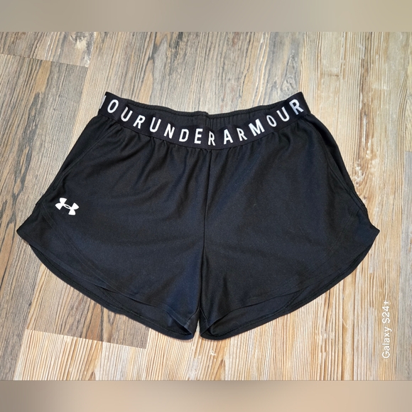 Under Armour Pants - Under Armour Black Athletic Shorts with White Logo